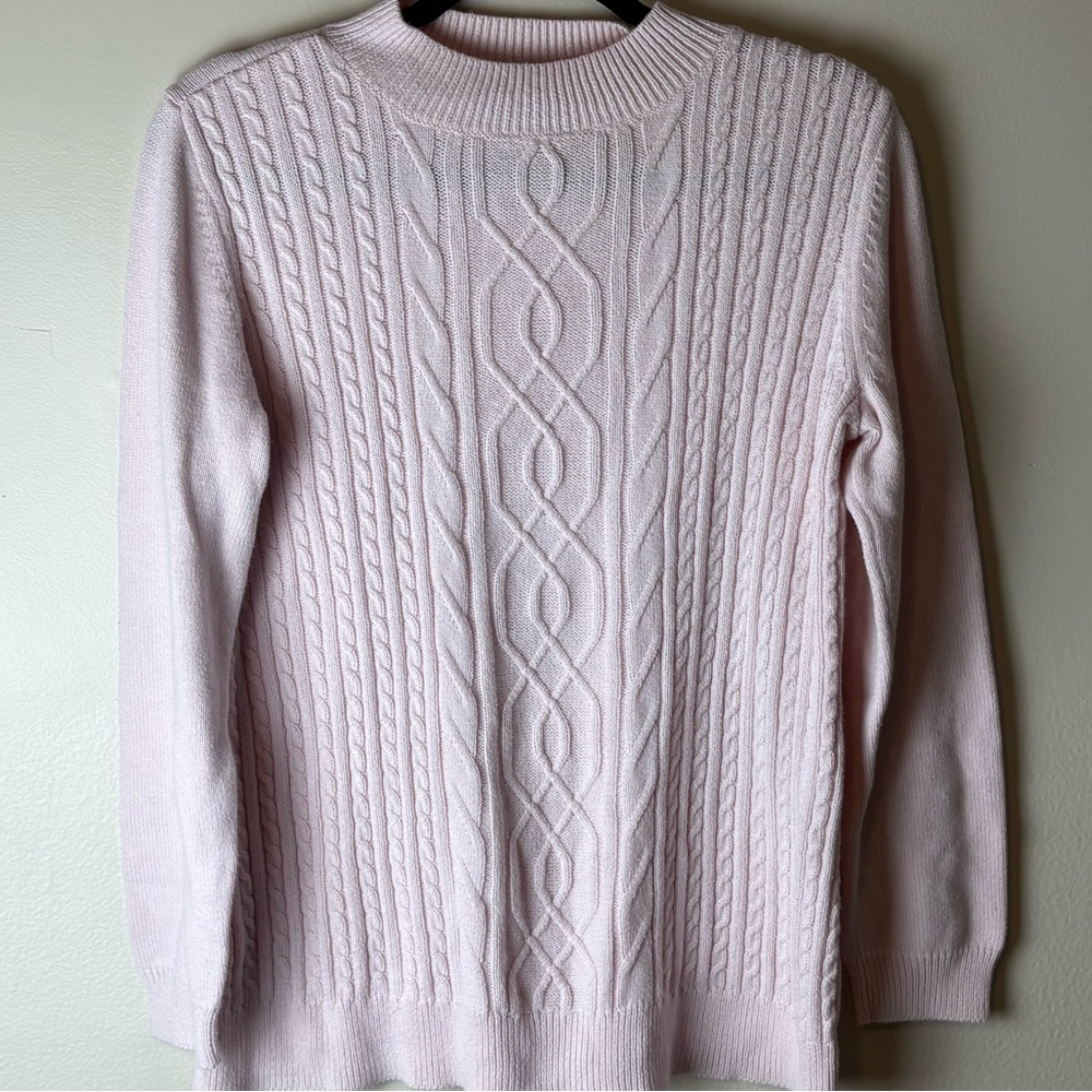 Karen Scott Women's Pink cable knit sweater M